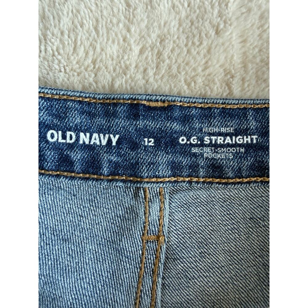 Old Navy High Rise O.G. Straight Cropped Jeans Size 12 - Picture 3 of 5